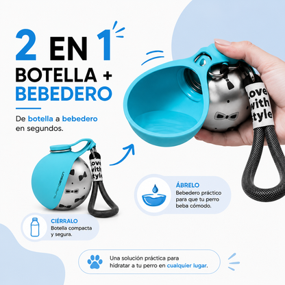 Botella Portátil 2 en 1 para Perros
