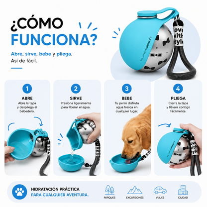 Botella Portátil 2 en 1 para Perros