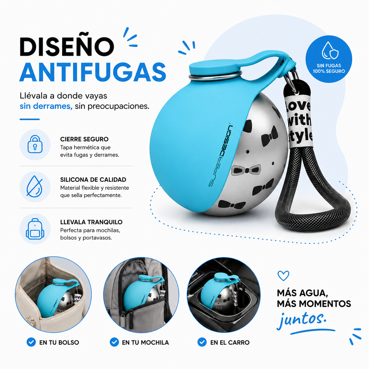 Botella Portátil 2 en 1 para Perros